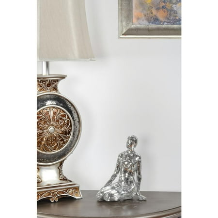 AFD Glass Mosaic Sitting Lady in Silver