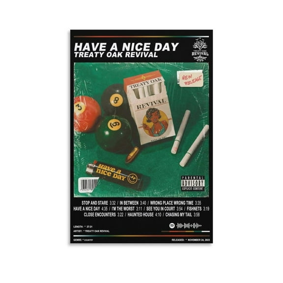 Treaty Oak Revival Have A Nice Day Canvas Poster Wall Decorative Art Painting Living Room Bedroom Decoration Gift