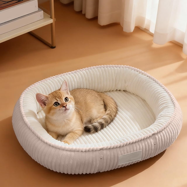 Lit Confortable Cat Villa Fermé Toutes Saisons Chaud Résistant aux Rayures pour Animaux de Compagnie pour un Sommeil Profond et Confortable pour Plusieurs Chats et Chatons Sopatenor