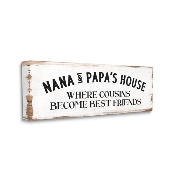 Stupell Industries Nana & Papa's House Greeting Traditional Family,17 x 40,Designed by Daphne Polselli