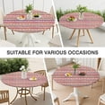 thumbnail image 7 of Pink Striped Geometric Pattern Round Fitted Tablecloth with Elastic Edge,Dining Table Cover Waterproof,Outdoor Round Tablecloth for Camping,Dining,Indoor and Outdoor, 7 of 7