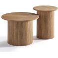 thumbnail image 3 of Merluxy Rustic Coffee Table Set,Wood Finish Farmhouse Round Sofa Side Tables for Living Room,Office, 3 of 8