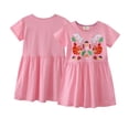 thumbnail image 2 of AJZIOJIRO Robe Décontractée pour Filles Tout-Petits Été Adorable Robe Ample Col Rond Simple Couleur Unie Imprimée pour Enfants, 2 of 9