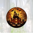thumbnail image 2 of Pumpkin Hauted House Halloween Suncatcher, Creepy Witcher Castle Acrylic Hanging Window, Halloween Suncatcher Ornament, Spooky Season Gift, 2 of 4