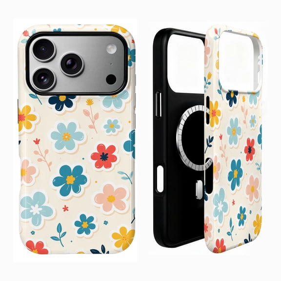 SKLYDDI Cute Aesthetic Floral Case for iPhone 17 Pro Max, Compatible with MagSafe - 202