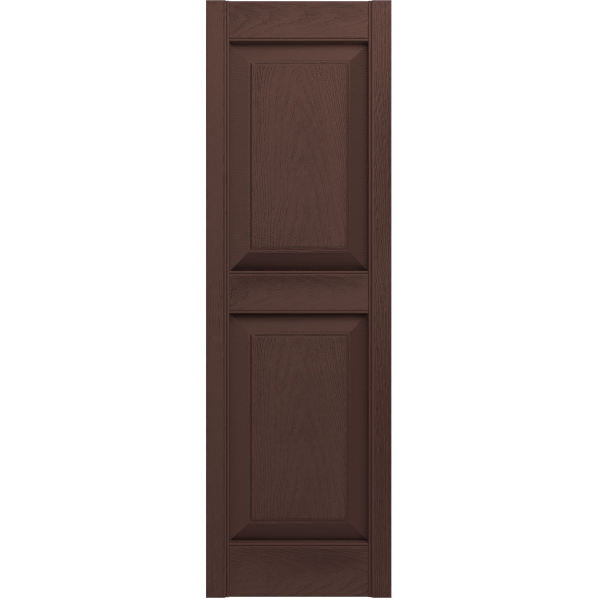 Ekena Millwork 14.75 in. W x 71 in. H Builders Edge, Standard Two Equal Panels, Raised Panel Shutters, Includes Matching Installation Spikes (Per Pair), 009 - Federal Brown