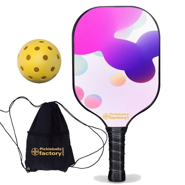 Pickleball Factory PB00011-9-G Near Me Pickleball Paddles - Irregular Shape Pickleball Rackets for Sale - Glow in The Dark Pickleball, Glassfiber Graphite