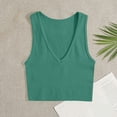 thumbnail image 2 of Wlynlyn Tank Tops for Women Deep V Neck Crop Top Sleeveless Shirts Ribbed Knit Going out Tops Slim Fitted Basic Tees, 2 of 4