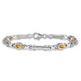 thumbnail image 3 of Real 14kt White Gold Citrine Chain Bracelet; 7 inch; Lobster (Fancy) Clasp; for Adults and Teens; for Women and Men, 3 of 3