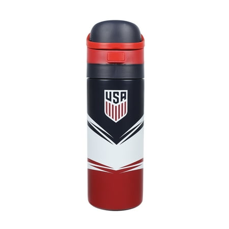 US Soccer Logo Tribal Crest 24 Oz Blue Stainless Steel Water Bottle
