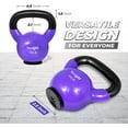 thumbnail image 3 of Yes4All 15lb Vinyl Coated / PVC Kettlebell with Rubber Base, Purple, Single, 3 of 8