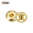 thumbnail image 3 of Uxcell 72 Set Sew-on Snap Buttons 7mm Metal Snap Fastener Buttons, Gold, 3 of 7