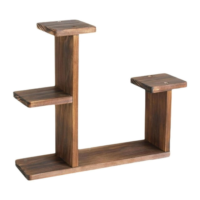 DYNWAVECA Wooden Plant Stand Floor Multilayer Flower Shelf Creative Versatile Practical Plant Display Rack Flower Pot Stand for Balcony B