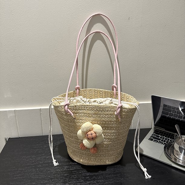 Bolsa De Hombro Bolsa bandolera para mujer, bandolera de paja transpirable, Bolsas con cordón, viaje de compras Ndcxsfigh Para Estrenar
