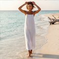 thumbnail image 4 of Cotton Linen Dresses for Women Sleeveless Backless Cami Dresses Casual Loose Vacation Sundress, S, 4 of 4