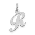 thumbnail image 1 of 14k White Gold Small Fancy Script Initial R Charm, 1 of 2
