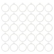 50pcs Open Bezels, Resin Bezels Pendants Mold Open Back Bezels Alloy for Resin Jewelry Making, Round , Silvery