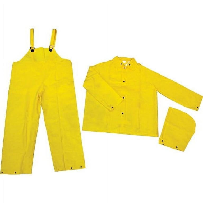 River City Three-piece Rainsuit - Recommended for: Agriculture, Construction, Transportation, Sanitation, Carpentry, Landscaping - 2-Xtra Large Size - Water Protection - Snap Closure - Polyester, Polyvinyl Chloride (PVC) - Yellow - 1 Each River City Three-piece Rainsuit - Recommended for: Agriculture, Construction, Transportation, Sanitation, Carpentry, Landscaping - 2-Xtra Large Size - Water Protection - Snap Closure - Polyester, Polyvinyl Chloride (PVC) - Yellow - 1 Each