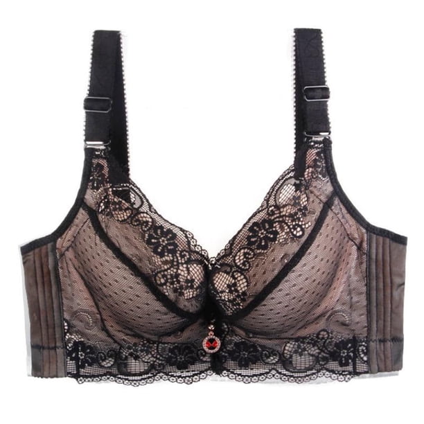 Sujetadores push-up Prolriy para mujer, talla deportiva, extraelásticos, con encaje, transpirables, talla grande, para usar debajo de la ropa, color negro, talla 36B