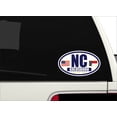 thumbnail image 2 of Flag of North Carolina / American Flag Oval 3M Vinyl Bumper Sticker Decal | Navy & Gold Goldsboro, NC Sticker Vinyl Decal, 2 of 3