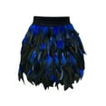 thumbnail image 3 of Womens Faux Feather A Line Mini Skirt with Bold Colors and Fluffy Texture for Women Who Love To Stand Out Royal Blue XL, 3 of 4