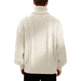 thumbnail image 2 of Men's Turtleneck Cable Knit Sweater Long Sleeve Chunky Casual Pullover Top, 2 of 6