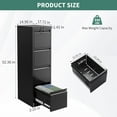 thumbnail image 3 of Bingirl 4-Drawer File Cabinet with Lock, Heavy Duty Metal Storage for Letter/Legal/A4 Documents, Home Office Filing Cabinet with Anti-Tilt Design & Secure Locking System, 3 of 8
