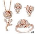 thumbnail image 2 of Wutalume 1Set Fashion Rose Crystal Jewelry - Set Earring Pendant Necklace Ring for Women Rose Gold Wedding Anniversary Valentine's Gift 3 Pieces,B, 2 of 8
