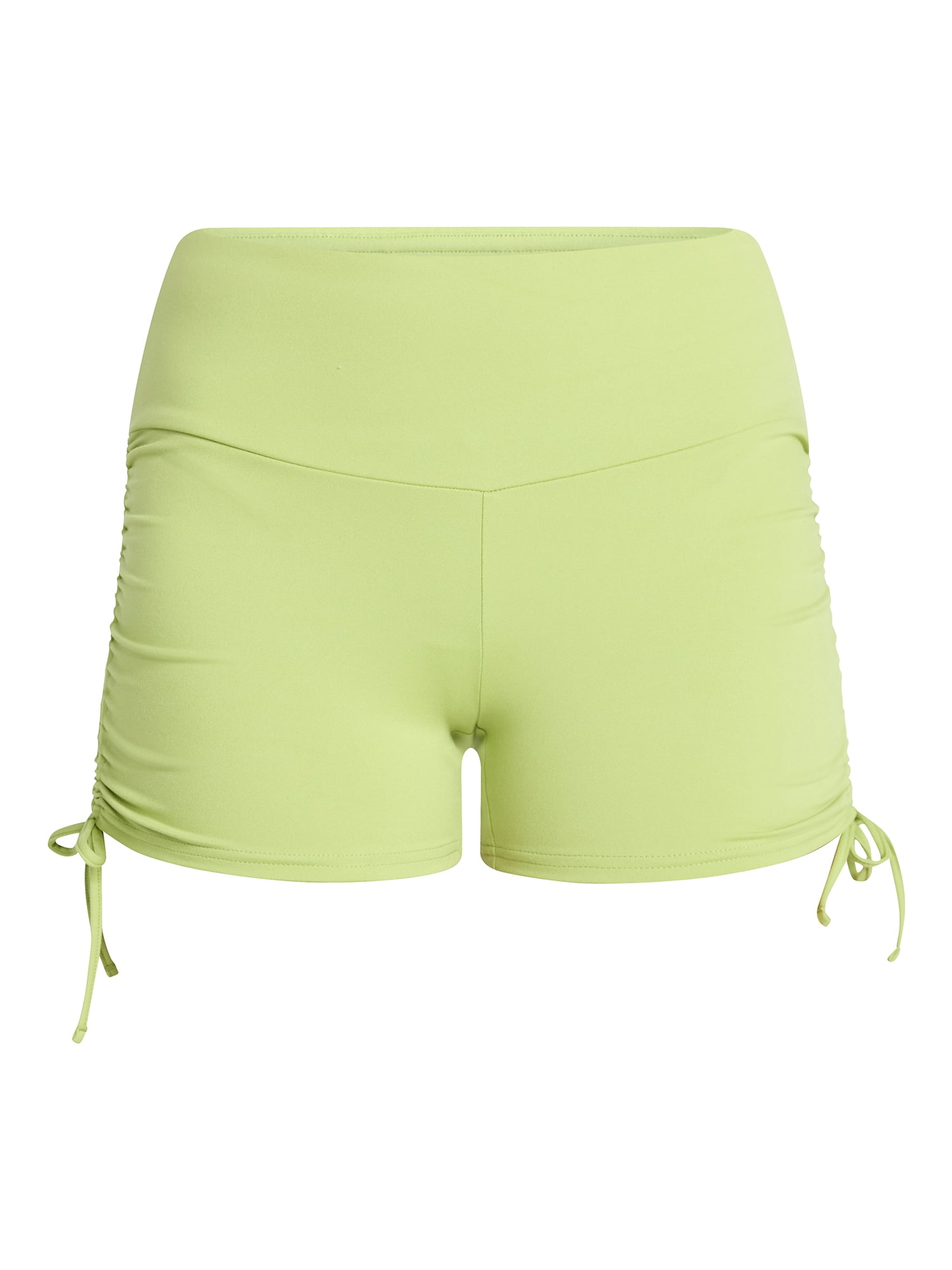 No Boundaries Ruched Side Bike Shorts, 4" Inseam, Women’s XXS-XXL