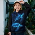 thumbnail image 2 of Uorisanigo Blue Turtle Girls Half Zipper Sweatshirts Loose Quarter Zip Pullover Sweatshirts with Long Sleeve Size 5-14 Drop Shoulder Athletic Outerwear Top for Sports and Daily Wear, 2 of 7