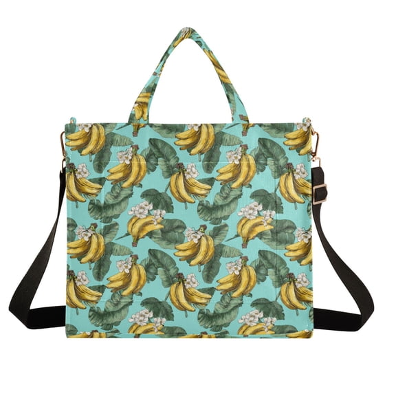 Wobogo Cute Banana Corduroy Tote Bag for Women Travel Crossbody Bag Purse Women Shoulder Bags Work Handbags Daily Commuter Bag 10.2×9inch