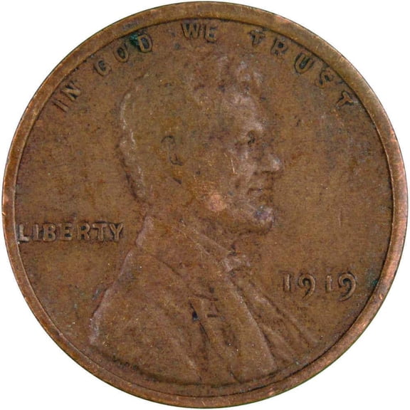 1919 Lincoln Wheat Cent VF Very Fine Bronze Penny 1c Coin Collectible