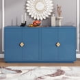 thumbnail image 3 of TUANLUO Buffet Sideboard, Accent Cabinet with 4 Doors, Modern Buffet Cabinet with Adjustable Shelves, Wood Storage Cabinet Furniture for Kitchen Dining Room Living Room, 60"L x 15"W x 30"H, Blue, 3 of 10