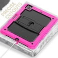 thumbnail image 3 of FJLBDE Case for iPad Pro 12.9 2022/2021/2020/2018 6th/5th/4th/3rd Gen, Rugged Shockproof Tablet Cases Cover with Kickstand Shoulder Strap, Rose, 3 of 7