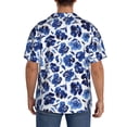 thumbnail image 5 of Cauagu Blue Roses Men's Short Sleeve Button Down Hawaiian Shirt for Men Bowling Shirts Casual Summer Beach Shirt,X-Large, 5 of 6