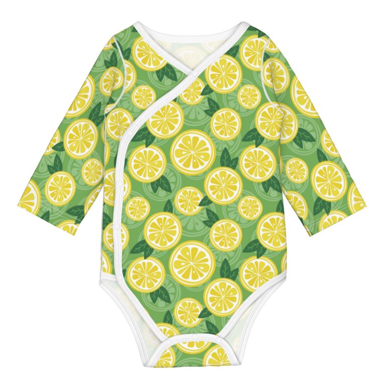 Bodysuit Baby Boy Lemon Outfit Cotton Baby Onsies, Cute Lemon