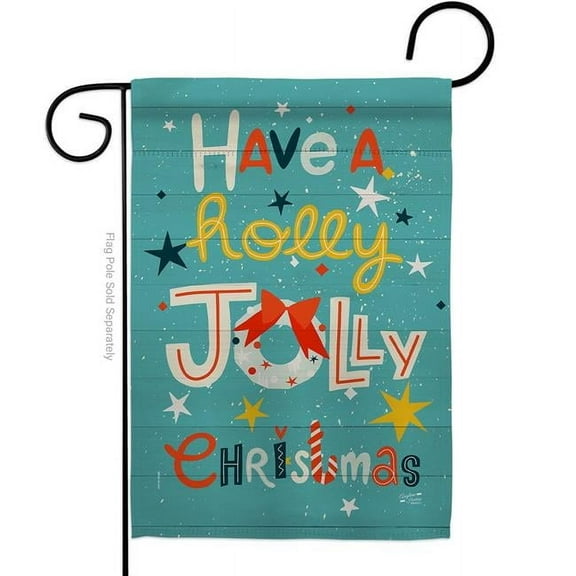 Angeleno Heritage G135354-BO 13 x 18.5 in. Holly Jolly Garden Flag with Winter Christmas Double-Sided Decorative Vertical Flags House Decoration Banner Yard Gift
