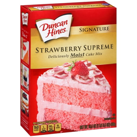 Duncan Hines Signature Strawberry Supreme Cake Mix 16.5 oz. Box ...