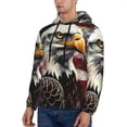 thumbnail image 3 of Daiia Retro American Eagle A for Men's Fashion Hoodies & Sweatshirts with Kangaroo Pocket Hooded Sweatshirt Breathable & Moisture Wicking-XX-Large, 3 of 7