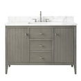 thumbnail image 3 of Vanity Art 48" Double Door Bathroom Vanity with Sink, Freestanding Storage Cabinet with Engineered Marble Top, Flip Down Tray, Drawer, and Shelf, 3 of 8
