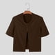 thumbnail image 3 of INCERUN Tops 2024 estilo coreano moda para hombre hebilla traje abrigos casual simple masculino sólido recortado cuello redondo manga corta Blazer S-5XL, 3 of 5