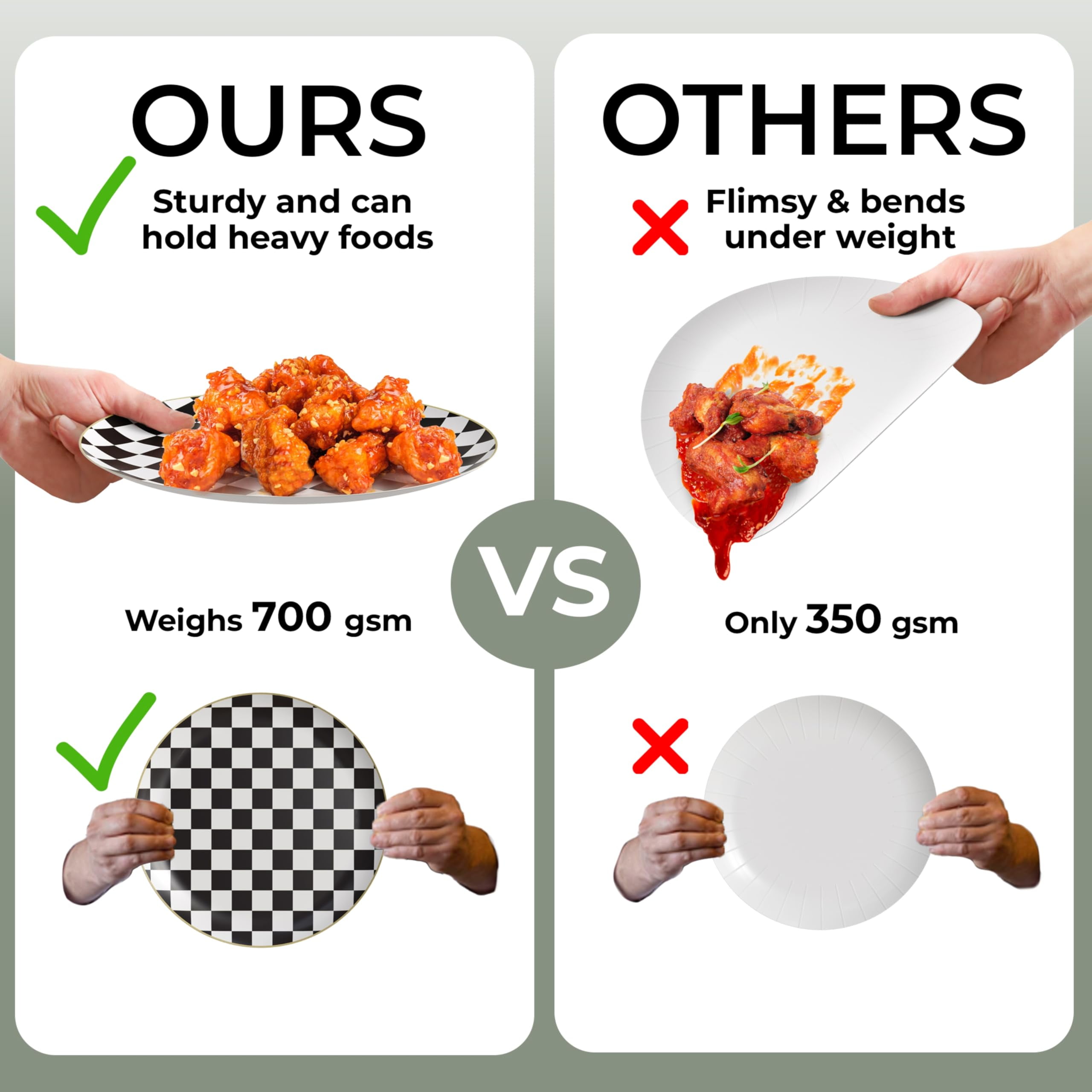Trendables Heavy Duty Paper RRF12 Plates Bulk 80 Party Plates - 40 X 8 Inch Dessert Plate & 40 X 10 Inch Paper Plate Checkered decor, black and white party decorations, race car decorations