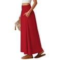 thumbnail image 6 of Long Skirts for Women Lace Up Embroidered Pleated Maxi Skirts Womens Summer Casual Solid Plus Size Hight Waist Flowy A Line Long Skirts, 6 of 7