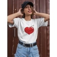 thumbnail image 2 of Stitch Heart T-Shirt Women -Engin Selcuk Designs, Female 4X-Large, 2 of 4