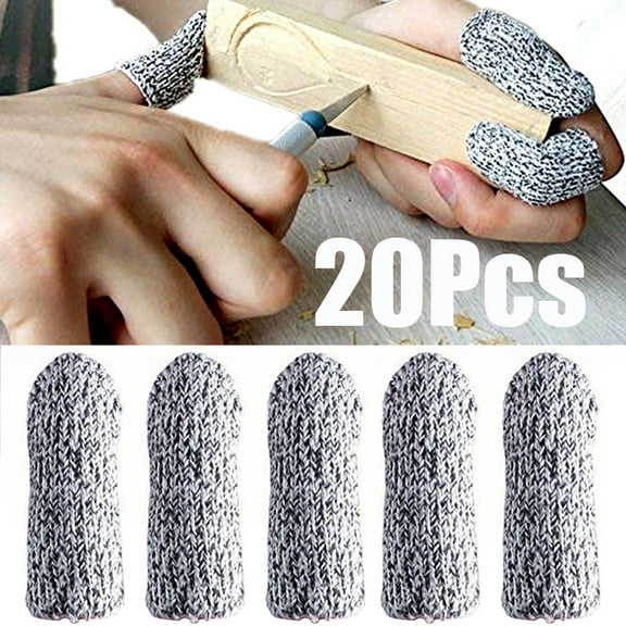 Cheers US 20Pcs Finger Cots Cut Resistant Finger Sleeve Protectors Reusable Anti cut Wear resistant Finger Covers Thumb Cots for Kitchen Work Sculpture Supplies DIY
