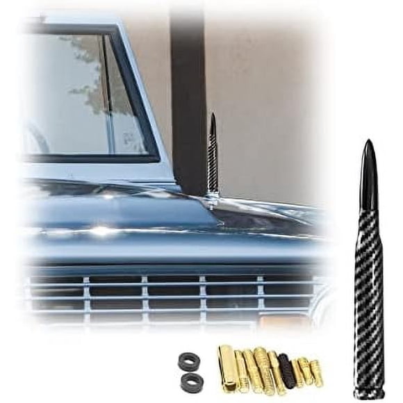 American Flag Car Antenna, 5.5 Inch AM/FM Radio Short Antenna, Aluminum Heavy Duty Auto Replacement Accessories, Universal Vehicle Exterior Decoration for Truck, Pickup, SUV (Carbon Fiber) Carbon