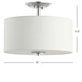 thumbnail image 3 of JONATHAN Y Marc 15" Metal/Linen LED Semi-Flush Mount, Chrome/White, 3 of 7