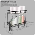 thumbnail image 3 of Dznils Over The Toilet Storage Shelf, 2-Tier Steel Bathroom Storage Organizer with Hooks, Black, 3 of 13