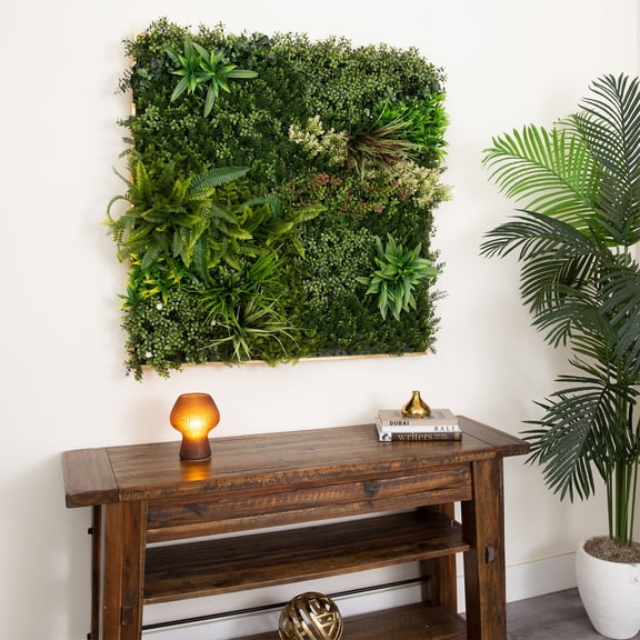 Nearly Natural Madagascar Forest Artificial Framed Living Wall Panel - 38"