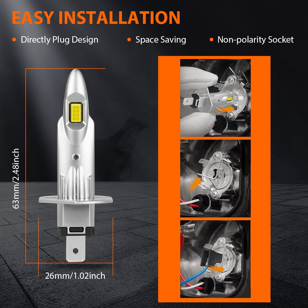 H1+H1 2-side LED Headlight Bulbs Kit High Low Beam For Honda CR-V CRV 2005 2006